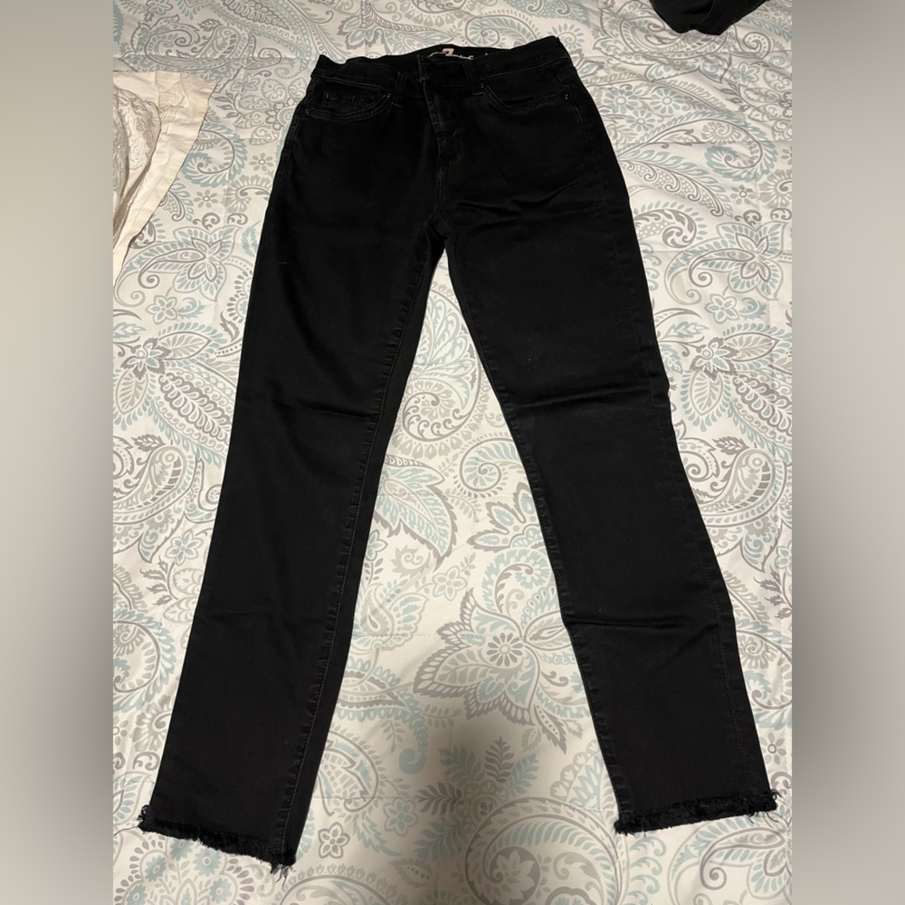 Seven for all Mankind Women’s Roxanne skinny ankle length black jean sz 26